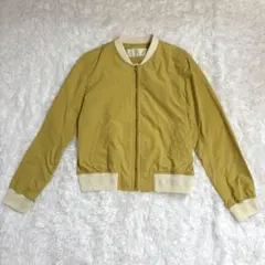 INED レディース ジャンパー M イエロー フランドル ジップアップ 伸縮性