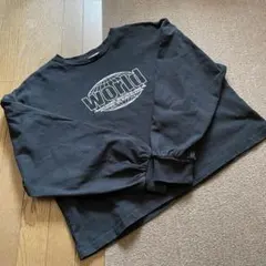 apres jour アプレジュール　ワールドロゴプリント ブラックスウェット