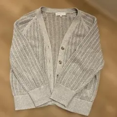 春服　SEASON REASON 透かし編みカーディガン LL グレー　ニット