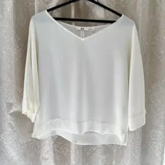 ユニクロ　白ドルマンスリーブブラウス Sサイズ