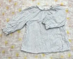 petit main プティマイン 長袖 ブラウス シャツ ストライプ 90