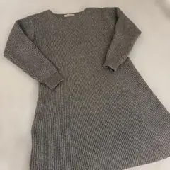 【美品】JUSGLITTY グレー ラメ ニット　ワンピース