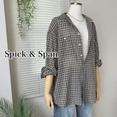 美品❣️定価1.6万 スピックアンドスパン メタルボタンTRチェック 