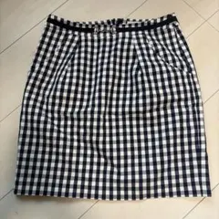 MISCH MASCH チェック柄タイトスカート ネイビーとホワイト
