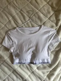 Calvin Klein クロップド Tシャツ ホワイト 10月15日処分
