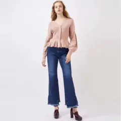 SNIDEL スナイデル　ストレートカットオフデニム　ジーンズ　インディゴ