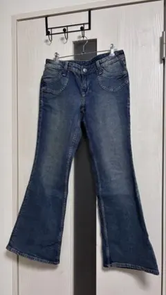 H&M フレアデニム ダークブルー