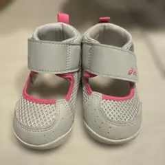 ASICS ベビーシューズ グレー/ピンク