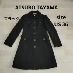 ATSURO TAYAMA アツロウタヤマ 女優襟 ウール ロング コート M ATSURO TAYAMA アツロウタヤマ 女優襟 ウール ロング コート M