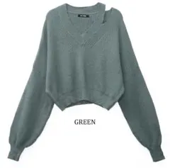カットショルダーニットプルオーバー
