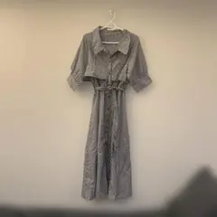 ギンガムチェック 半袖 シャツワンピース Mサイズ