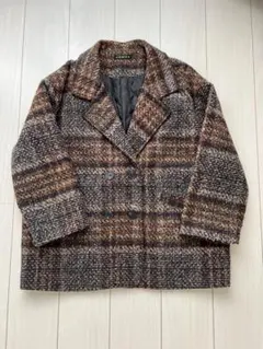 GORGE チェック柄ダブルボタンコート