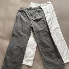 麻混紡 ワイドパンツ 2色セット