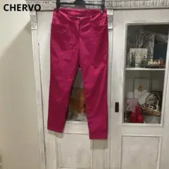 美品 CHERVO シェルボ ゴルフパンツ I/42 ピンク ストレッチナイロン