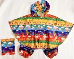 DADWAY カラフル動物柄ベビーポンチョ