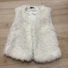 ホワイトファーベスト ノースリーブ