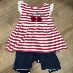 ebaby ストライプ柄　ロンパース　 80のサムネイル