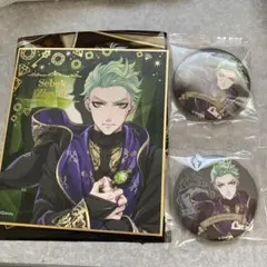 ツイステ セベク 色紙 缶バッジセット