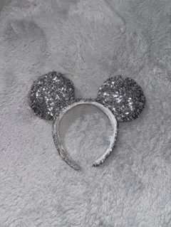 ミッキーマウス耳型カチューシャ シルバー