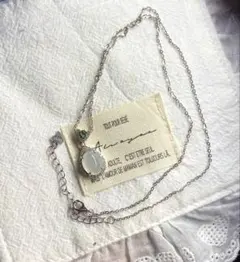 ミャンマー産A貨翡翠 ホワイト翡翠 ネックレス透明10×8.2mm蛋面シルバー