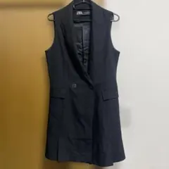 ZARA ブラック ダブルボタンベスト EU34
