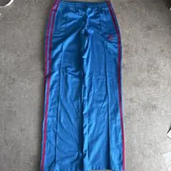 80s 90s adidas トラックパンツ ブルー ピンク 3本ライン