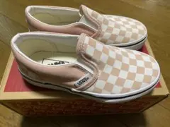VANS バンズ キッズ クラシックスリッポン チェックCLASSIC ピンク