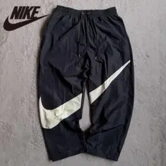 新品 NIKE ナイキ スウッシュ ウーブンパンツ ブラック ビックロゴ XL