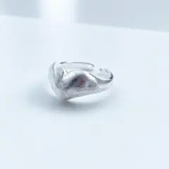 マットハートリング　個性的　アクセント　韓国　オープンリング　サイズフリー