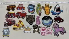 乗り物 動物系 刺繍ワッペン20枚セット