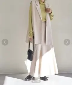 Discord 【新品未使用タグ付き】ジレ　コットンリネンヘリンボンジレ