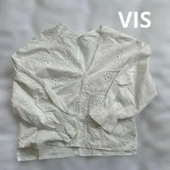 VIS 刺繍入り長袖ブラウス サイズF