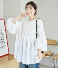 FREAK'SSTORE ピンタック ギャザー ロングスリーブ ブラウス