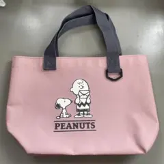 スヌーピー トートバッグ ランチバッグ　ピンク