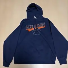 LCS LIONS プリント プルオーバー パーカー ネイビー