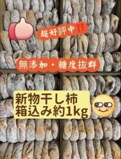 【 無添加・厳選柿】自然の麦芽糖結晶たっぷり 極上干し柿 箱込み約1KG