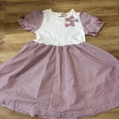 moo non non ストライプ 半袖ワンピース 110