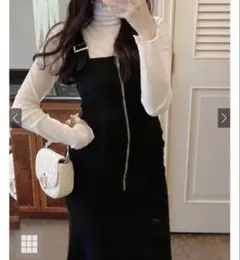 グレイルGRLフリンジマーメイドジャンパースカートブラック