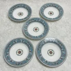 美品】ウェッジウッド フロレンティーンターコイズ サラダソーサー 5枚