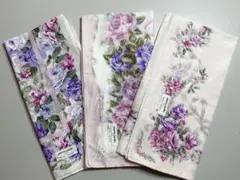 Pierre Cardin 花柄ハンカチ3枚セット 薔薇の花柄 新品未使用