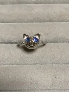 サファイア　猫　リング　SV925