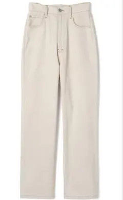 grl 配色ステッチハイウエストストレートパンツ[gm296] アイボリー S