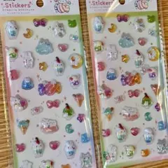 【匿名配送】 キラキラアニマル うさぎ 立体シール 2枚 ▶︎▶︎即日発送