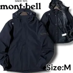 M 新品 モンベル 裏フリース ソフトシェルジャケット マウンテンパーカー 紺