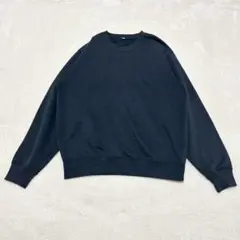 nt228 オールドユニクロ 長袖トレーナー L スウェット ネイビー 無地