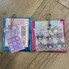 タイルシール風キーホルダー　おはじきシールフレーク風キーホルダー　クロミ