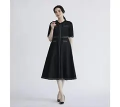 【美品】M Maglie le cassettoステッチポロ衿ニットワンピースのサムネイル
