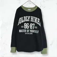 a3392 オフィシャルチーム Tシャツ 黒 カーキ S 長袖 ビッグロゴ