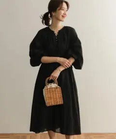 URBAN RESEARCH DOORS コットンボイルウエストマークワンピース