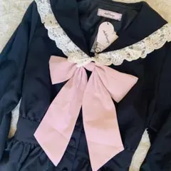 新品 Ank Rouge セーラーワンピース 黒 量産型 地雷系 ビッグリボン